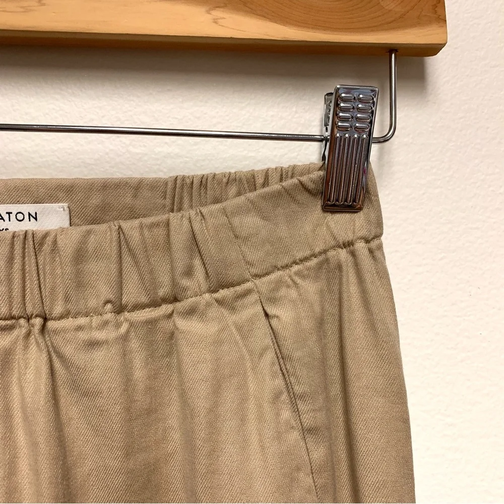 Aritzia Babaton Linen Blend Dexter Jogger Pants‎ XXS Cropped Ankle Pull On Beige